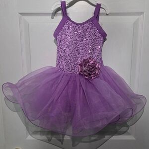 Weissman XS Girl Lavender Sequin Camisole Tute Skirt Balette Dance Costume